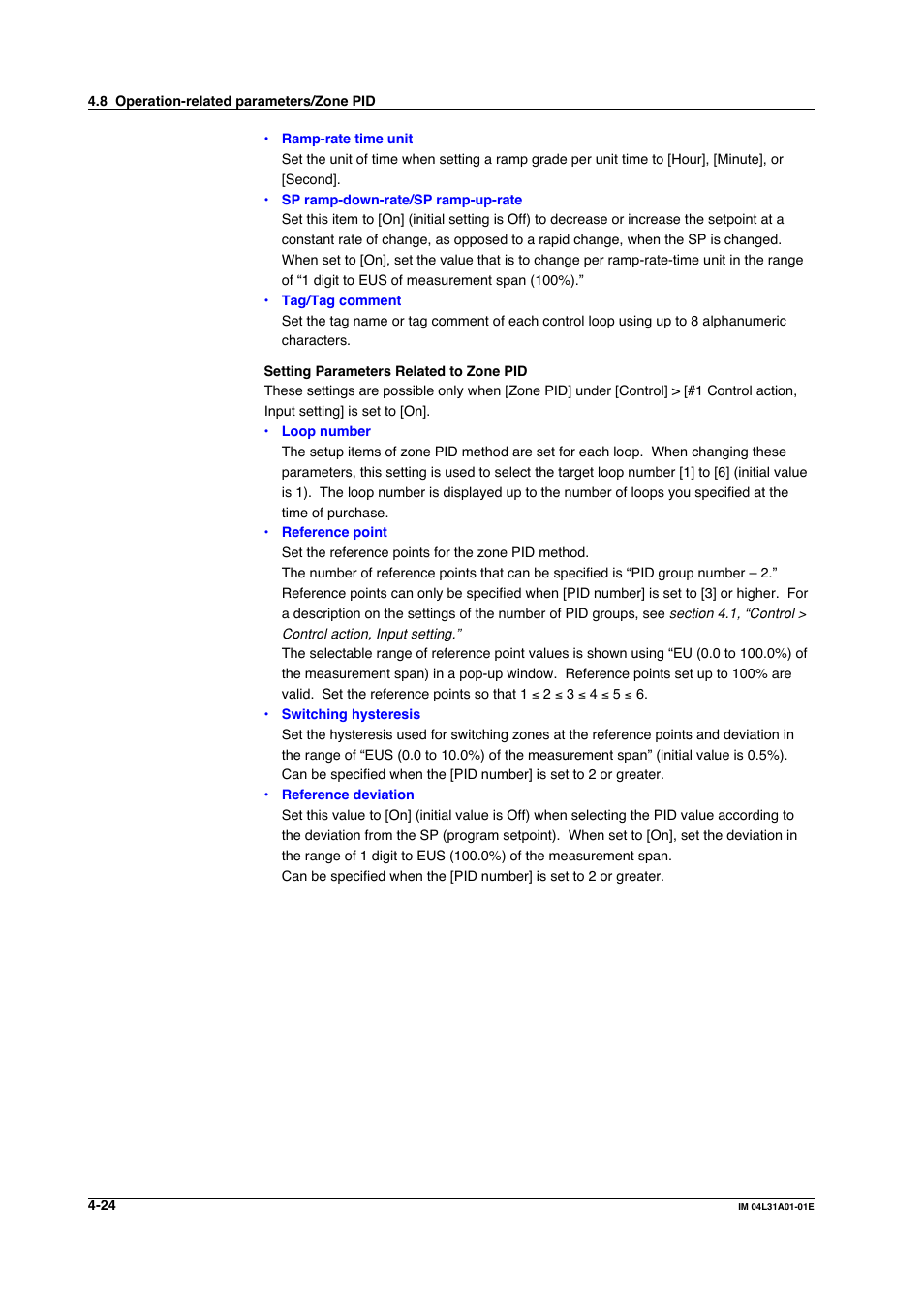 Yokogawa Data Acquisition with PID Control CX2000 User Manual | Page 184 / 427