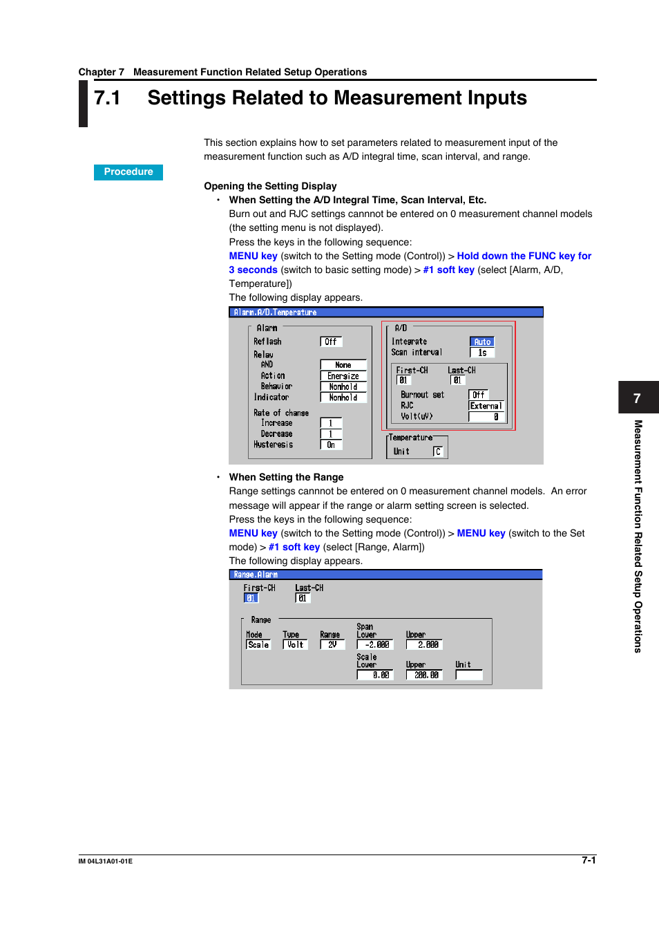 1 settings related to measurement inputs, Settings related to measurement inputs -1 | Yokogawa Data Acquisition with PID Control CX2000 User Manual | Page 247 / 427