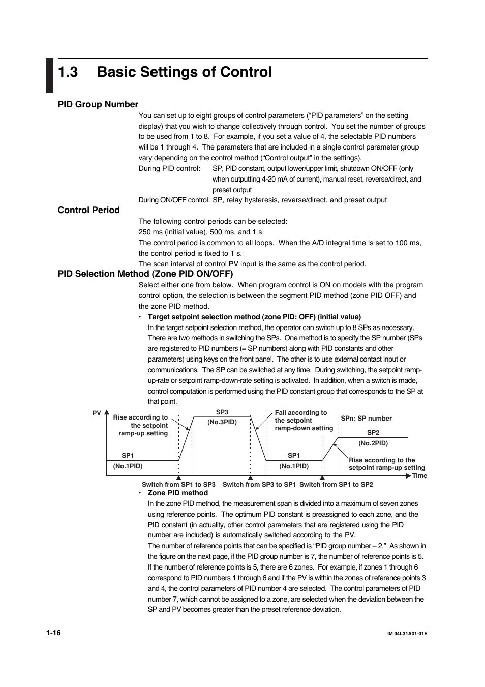 3 basic settings of control, Basic settings of control -16 | Yokogawa Data Acquisition with PID Control CX2000 User Manual | Page 28 / 427