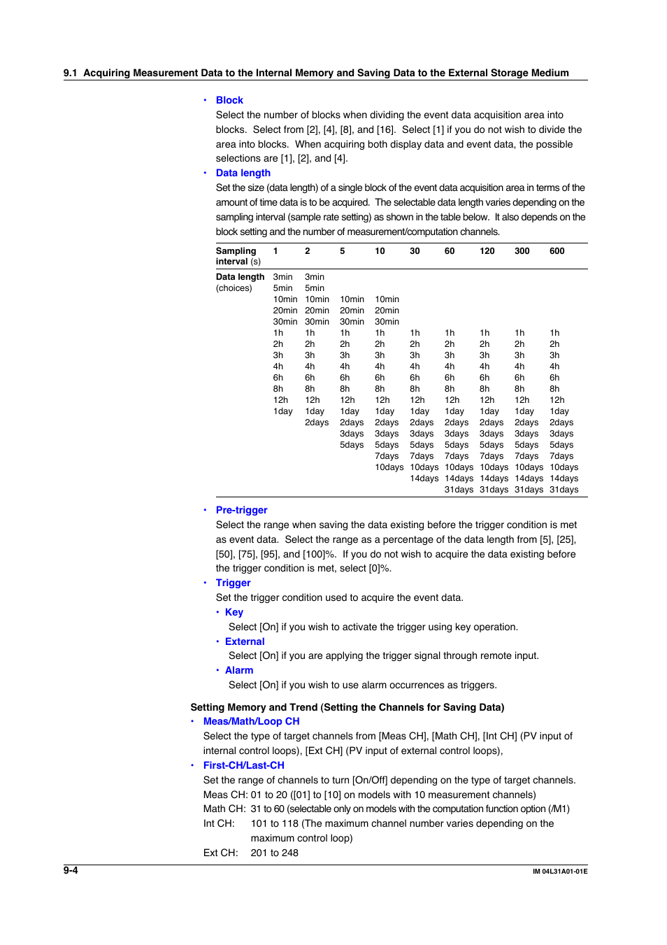 Yokogawa Data Acquisition with PID Control CX2000 User Manual | Page 288 / 427