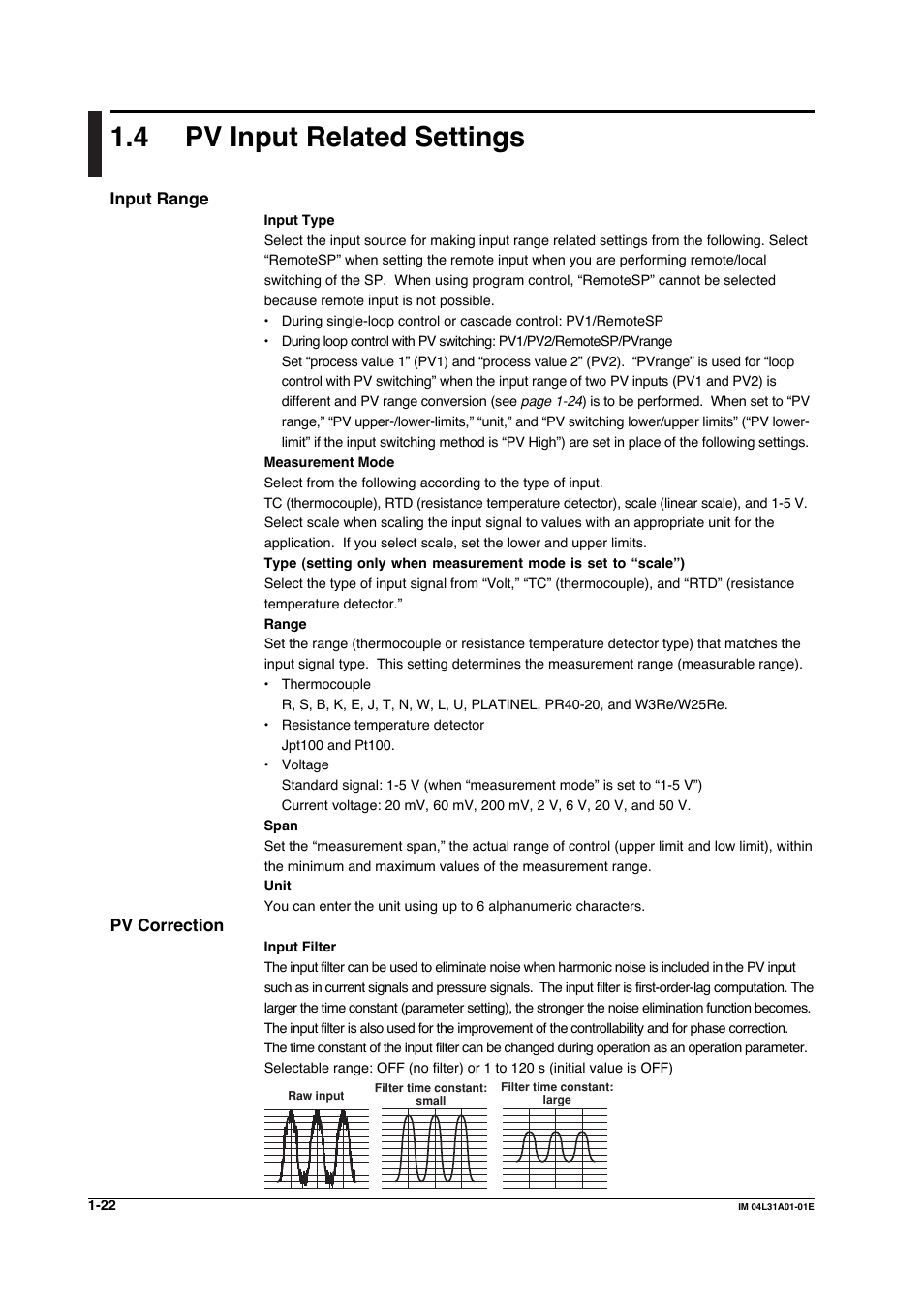 4 pv input related settings, Pv input related settings -22 | Yokogawa Data Acquisition with PID Control CX2000 User Manual | Page 34 / 427