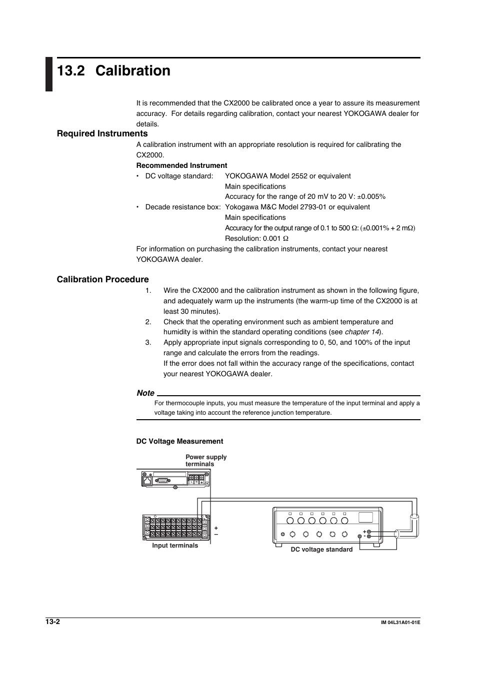 2 calibration, Calibration -2, Required instruments | Calibration procedure | Yokogawa Data Acquisition with PID Control CX2000 User Manual | Page 346 / 427