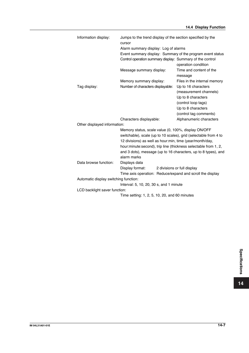 Yokogawa Data Acquisition with PID Control CX2000 User Manual | Page 355 / 427