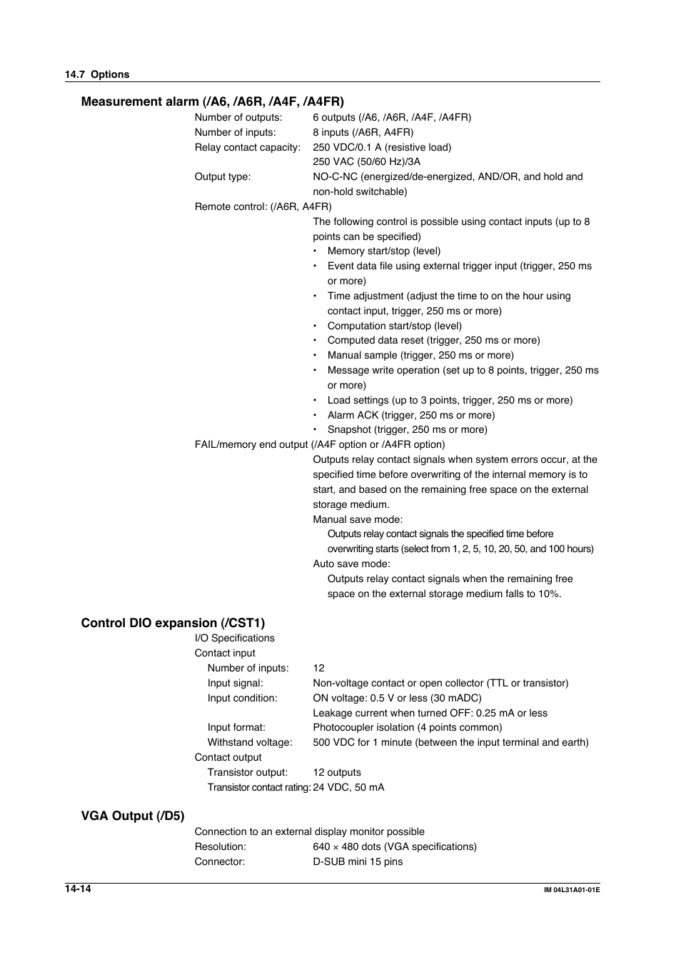 Yokogawa Data Acquisition with PID Control CX2000 User Manual | Page 362 / 427