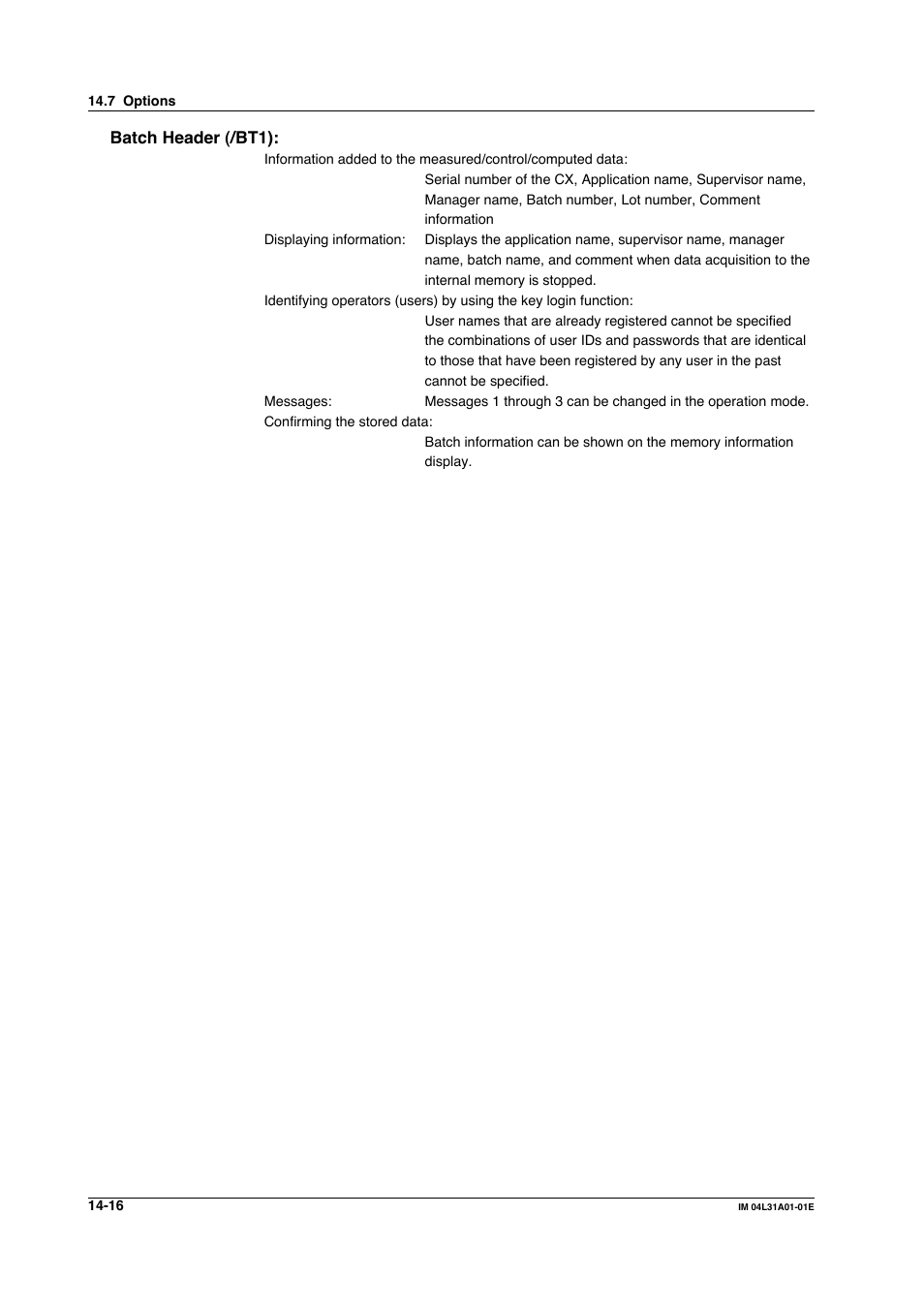 Yokogawa Data Acquisition with PID Control CX2000 User Manual | Page 364 / 427