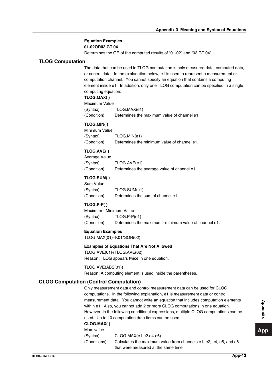 Yokogawa Data Acquisition with PID Control CX2000 User Manual | Page 382 / 427