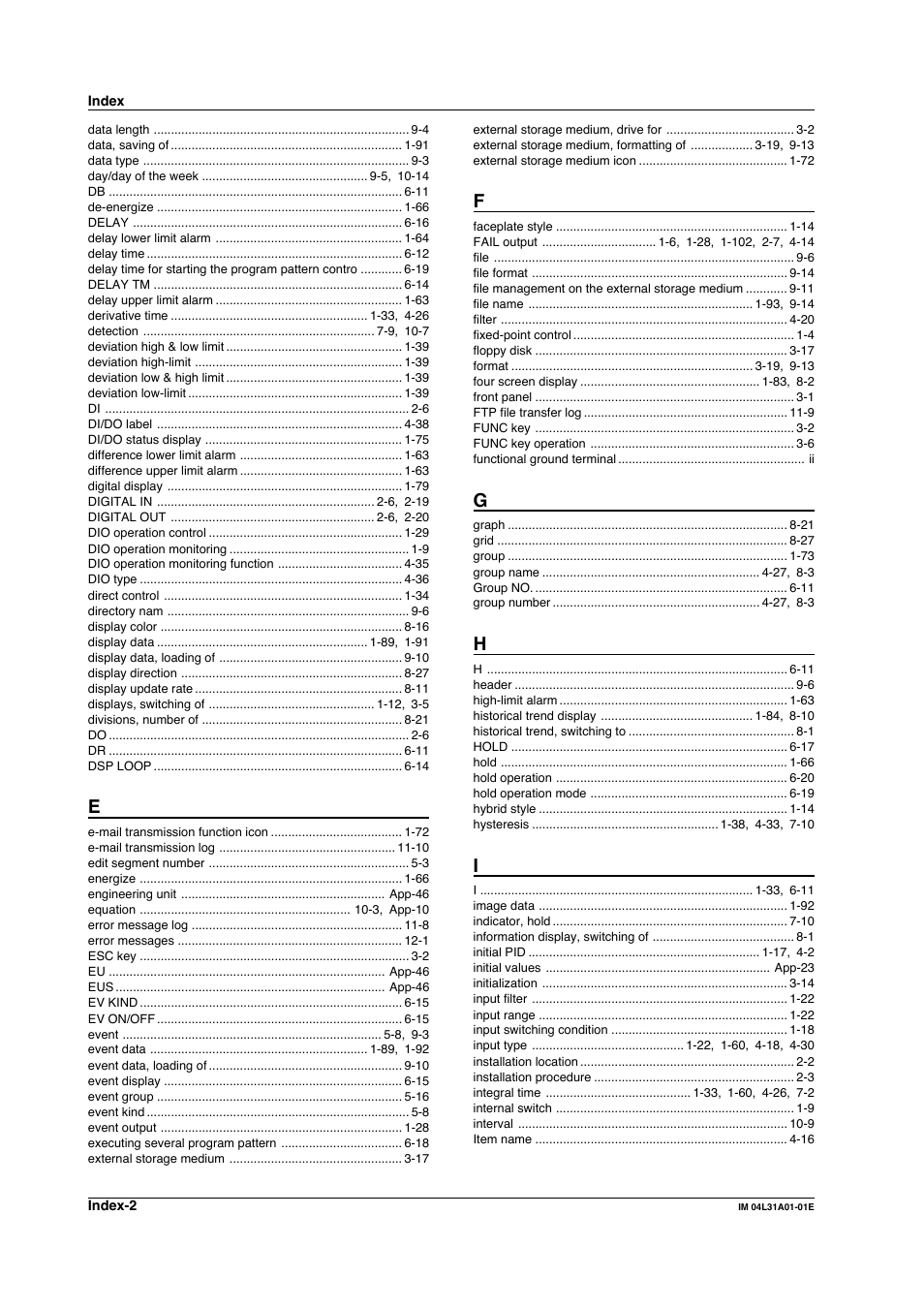 Yokogawa Data Acquisition with PID Control CX2000 User Manual | Page 424 / 427