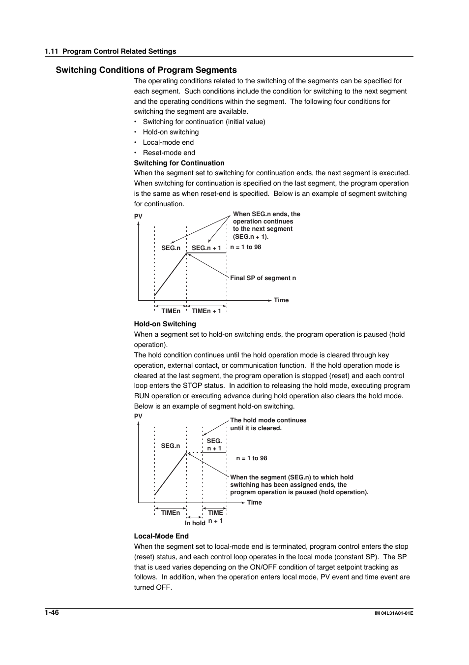 Switching conditions of program segments | Yokogawa Data Acquisition with PID Control CX2000 User Manual | Page 58 / 427