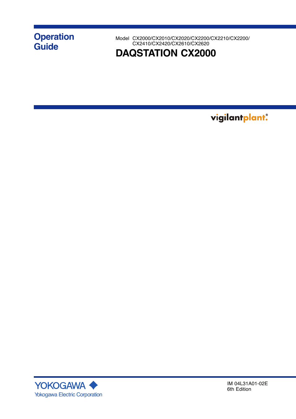 Yokogawa Data Acquisition with PID Control CX2000 User Manual | 59 pages
