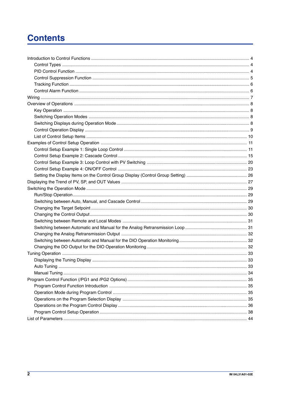Yokogawa Data Acquisition with PID Control CX2000 User Manual | Page 2 / 59