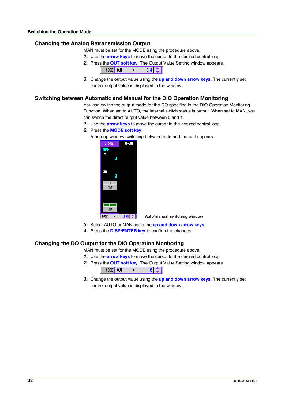 Changing the analog retransmission output | Yokogawa Data Acquisition with PID Control CX2000 User Manual | Page 32 / 59