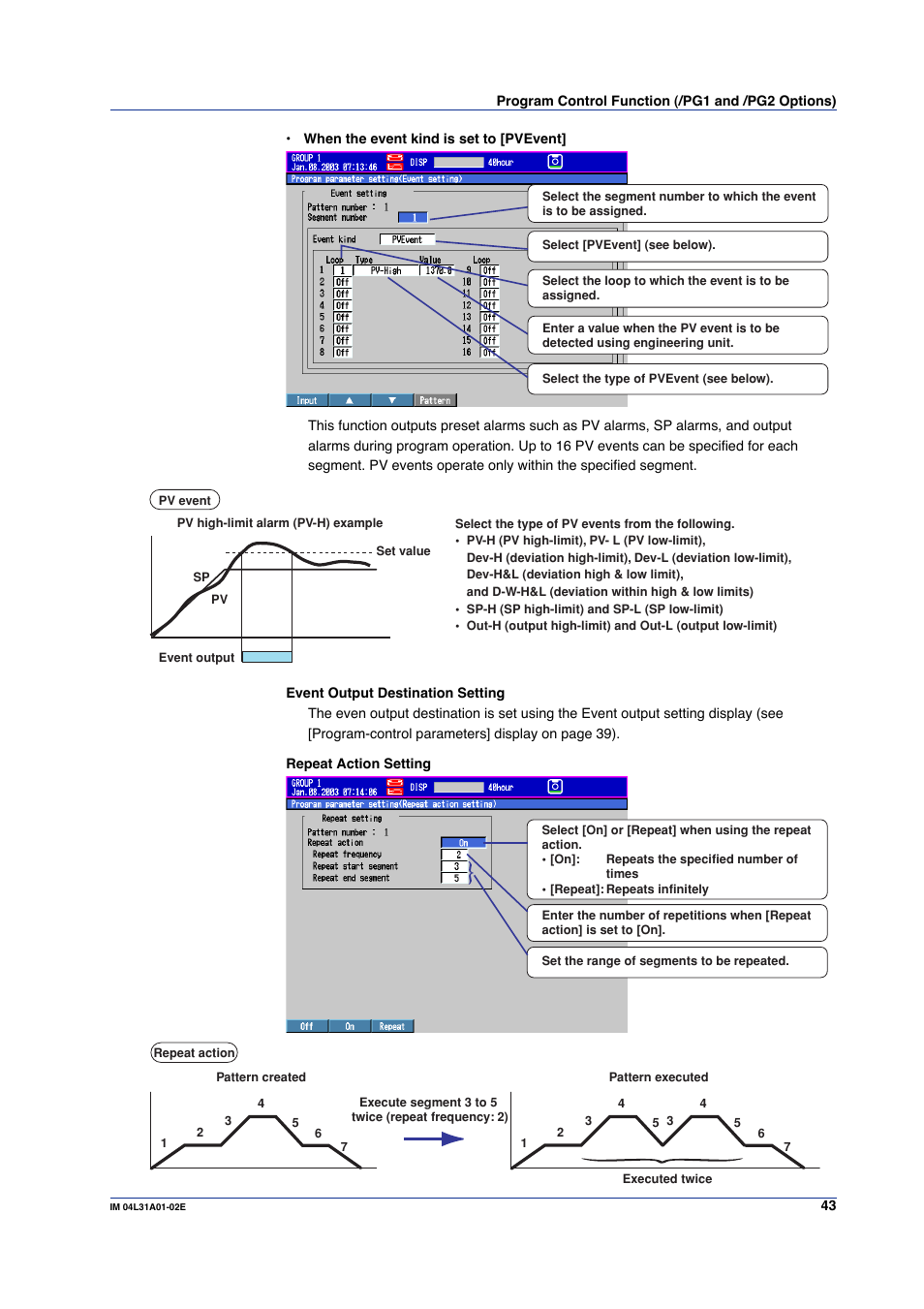 Yokogawa Data Acquisition with PID Control CX2000 User Manual | Page 43 / 59