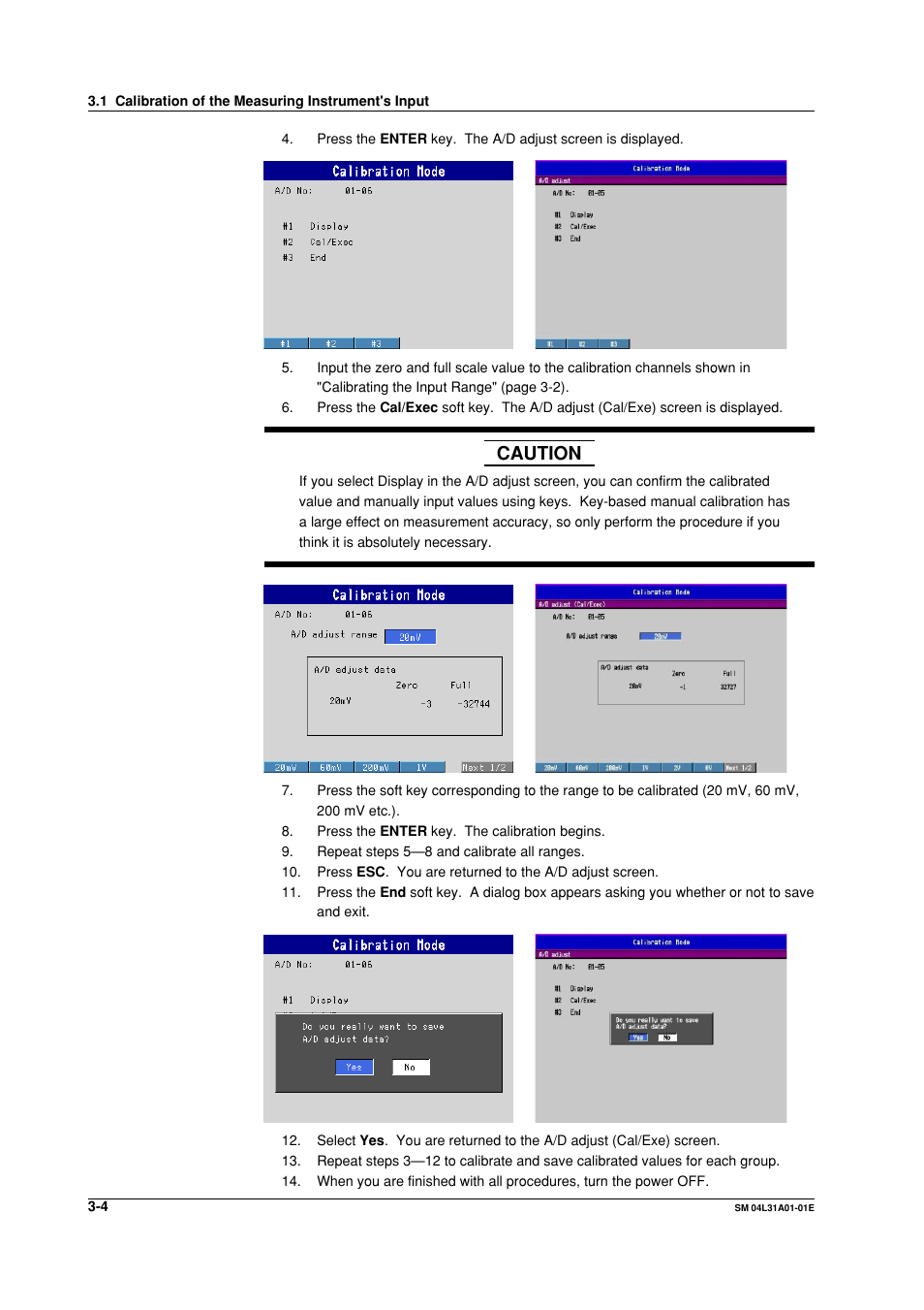 Caution | Yokogawa Data Acquisition with PID Control CX2000 User Manual | Page 24 / 62