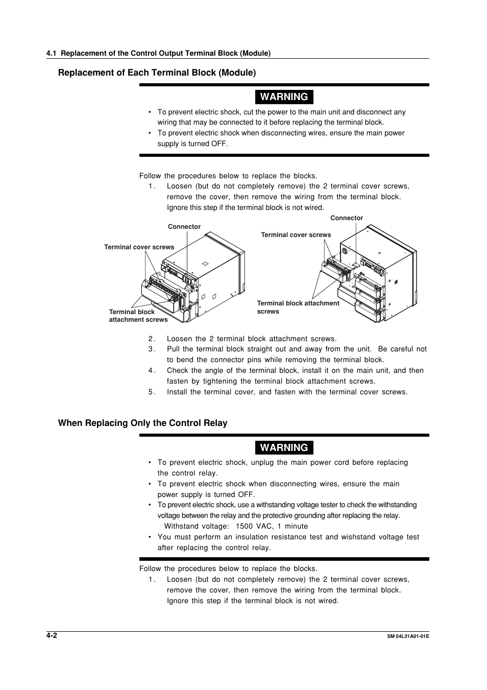 Warning | Yokogawa Data Acquisition with PID Control CX2000 User Manual | Page 29 / 62