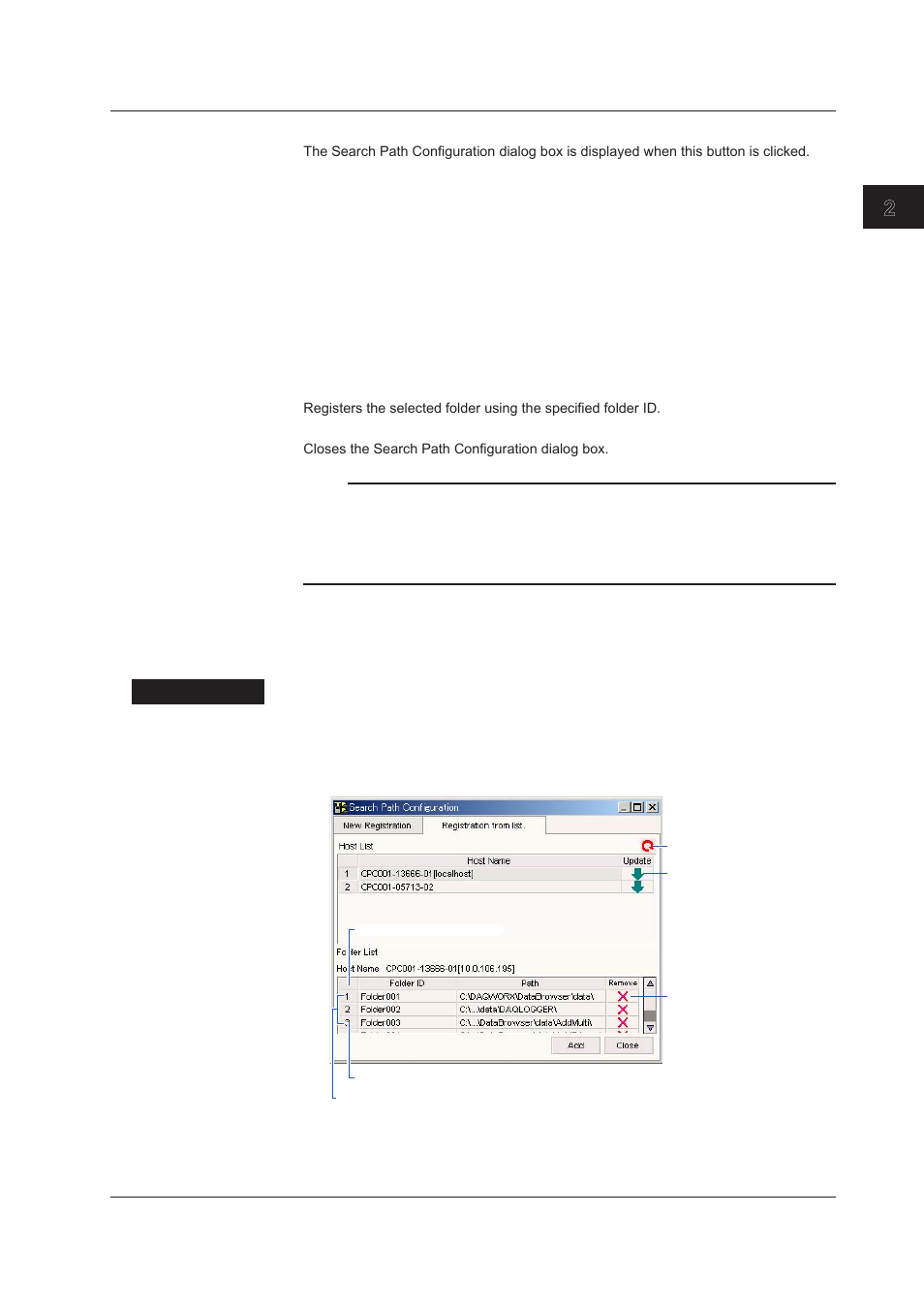 Specifying a folder from the list, Specifying a folder from the list -3, Index | Specfyng a folder from the lst | Yokogawa DAQWORX User Manual | Page 15 / 68