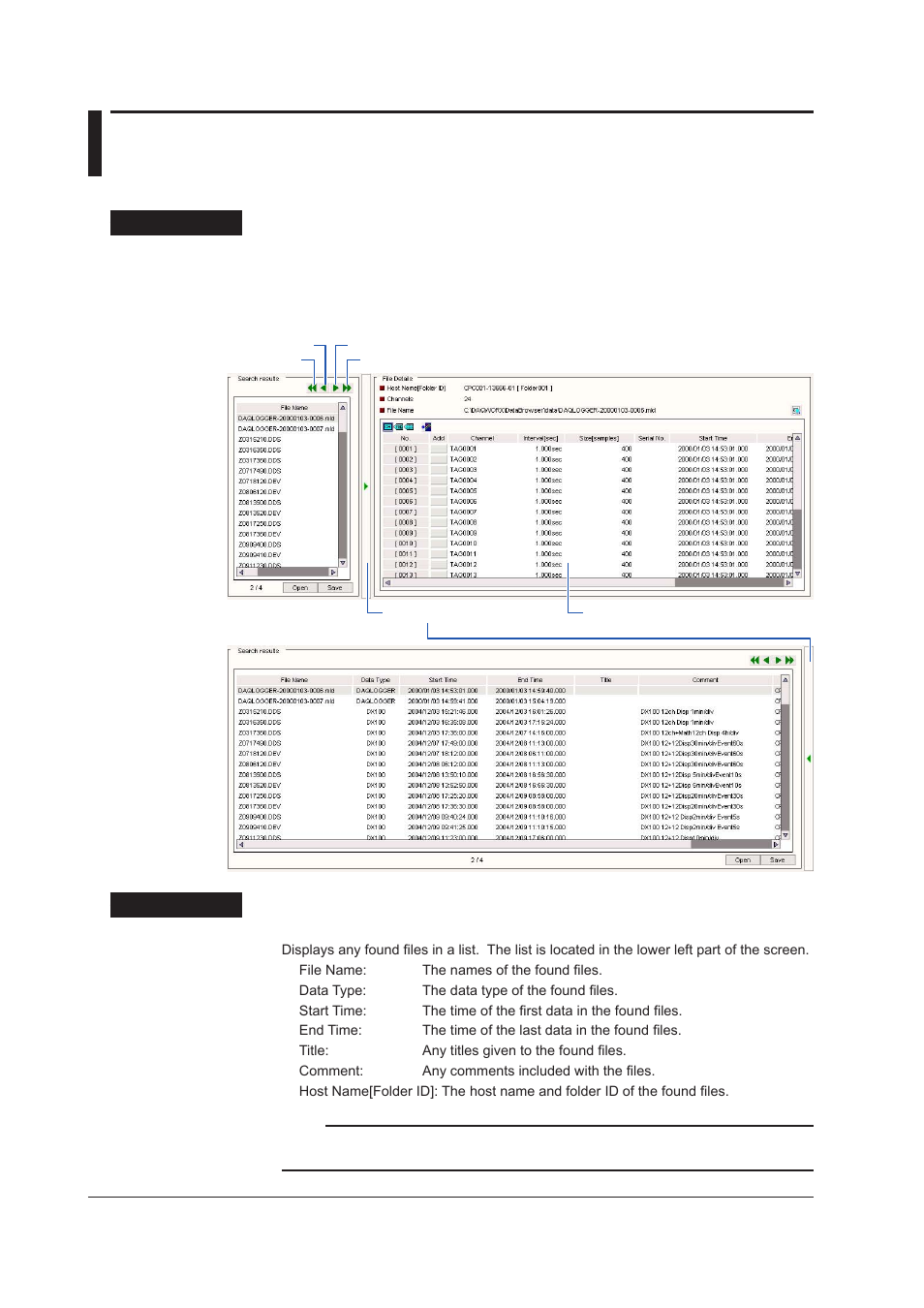 5 displaying search results, Displaying the search status, 5 displaying search results -12 | Displaying the search status -12, 5 dsplayng search results, Dsplayng the search status | Yokogawa DAQWORX User Manual | Page 24 / 68