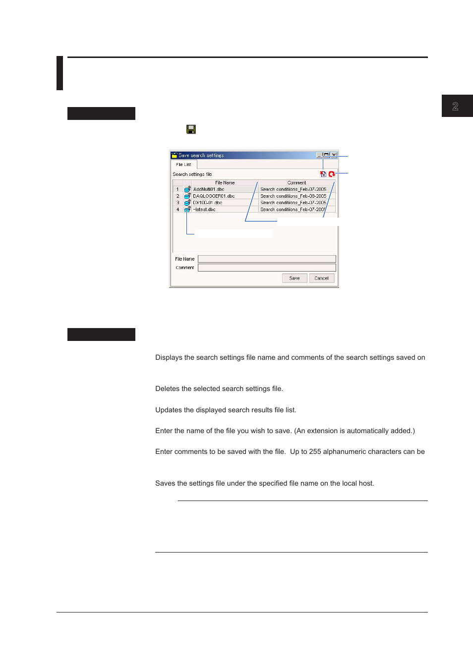 7 saving and loading search settings and results, Saving search settings, Saving search settings -17 | 7 savng and loadng search settngs and results, Index, Savng search settngs | Yokogawa DAQWORX User Manual | Page 29 / 68