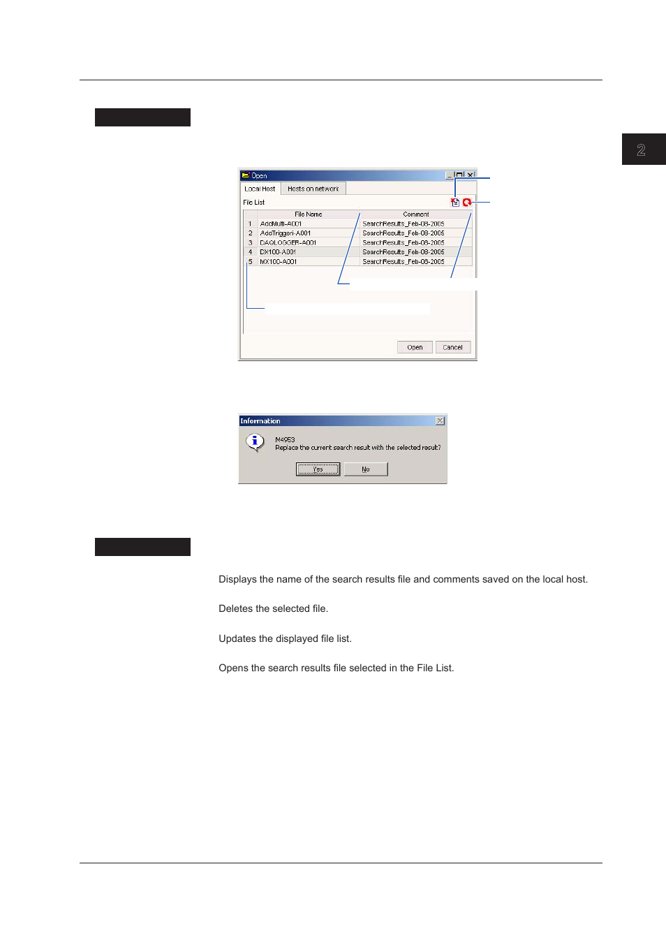 Opening search results from a local host, Opening search results from a local host -21, Index openng search results from a local host | Yokogawa DAQWORX User Manual | Page 33 / 68