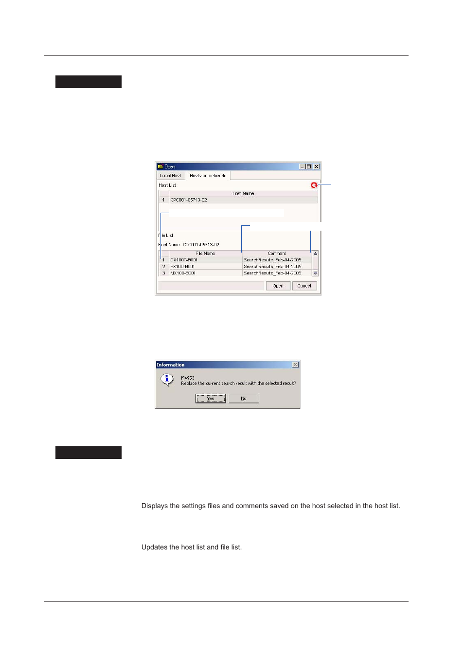 Opening search results from a network host, Opening search results from a network host -22, Openng search results from a network host | Yokogawa DAQWORX User Manual | Page 34 / 68