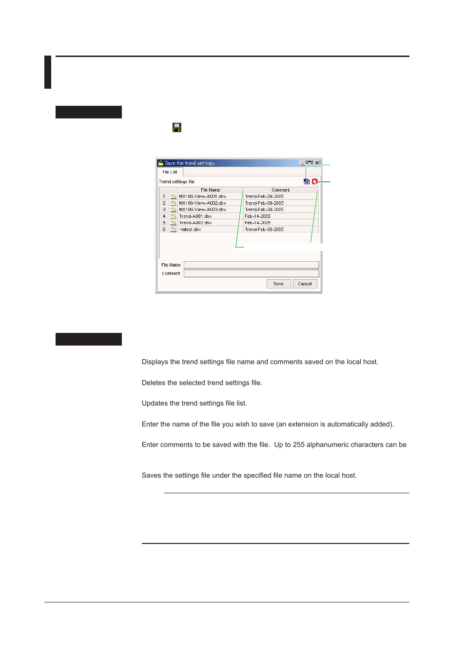 7 saving and loading trend settings, Saving data trend settings, 7 saving and loading trend settings -20 | Saving data trend settings -20, 7 savng and loadng trend settngs, Savng data trend settngs | Yokogawa DAQWORX User Manual | Page 56 / 68