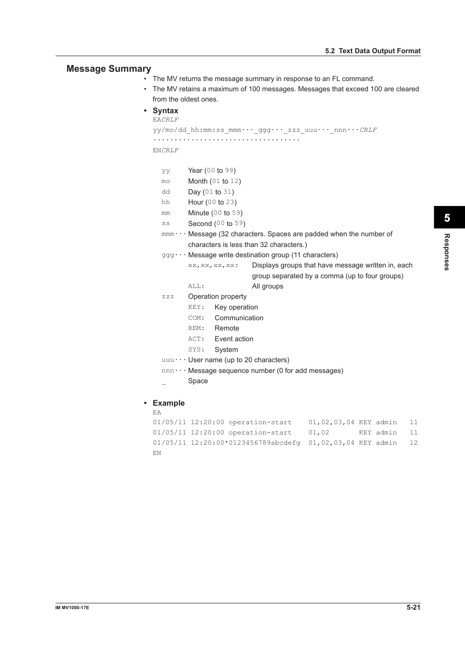 Yokogawa Button Operated MV2000 User Manual | Page 140 / 178