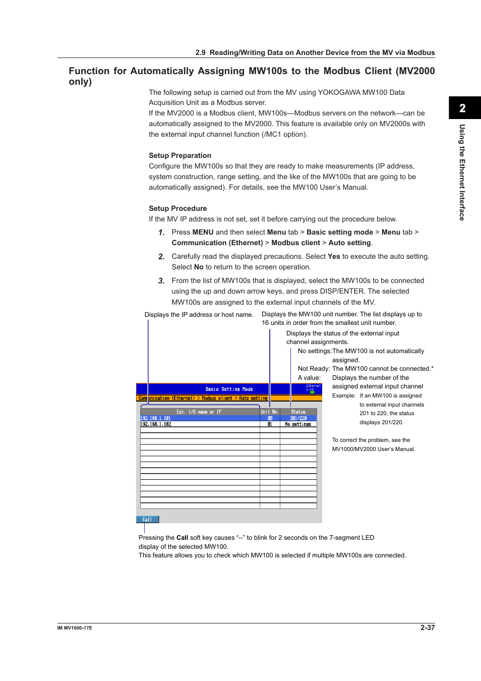 Yokogawa Button Operated MV2000 User Manual | Page 52 / 178