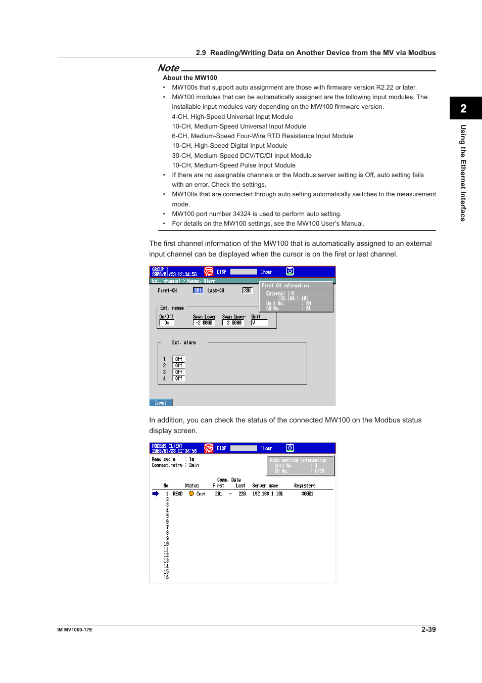 Yokogawa Button Operated MV2000 User Manual | Page 54 / 178