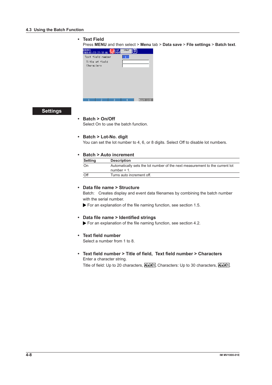 Yokogawa Button Operated MV2000 User Manual | Page 108 / 310