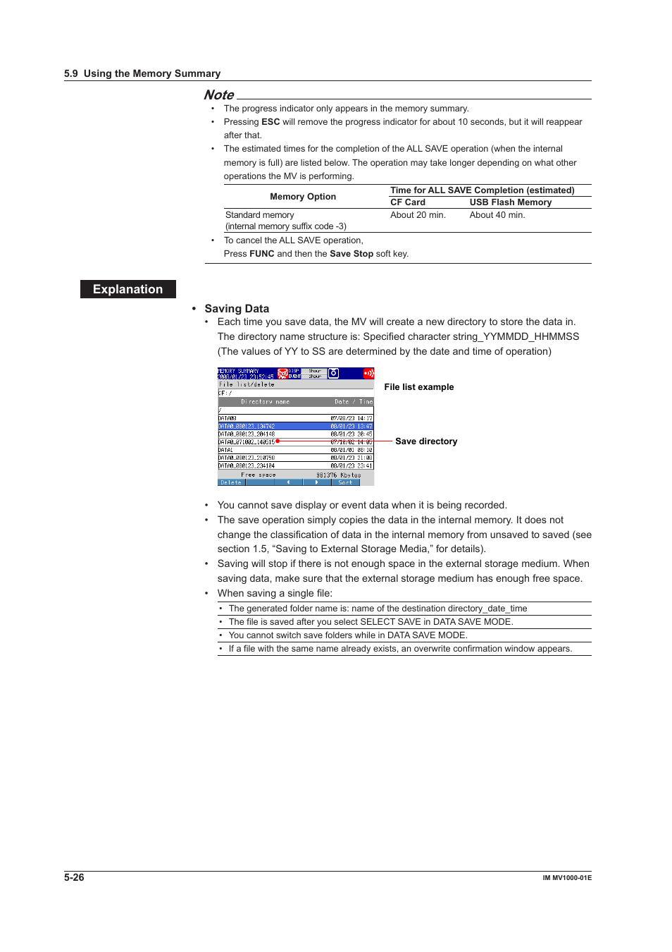 Explanaton | Yokogawa Button Operated MV2000 User Manual | Page 148 / 310