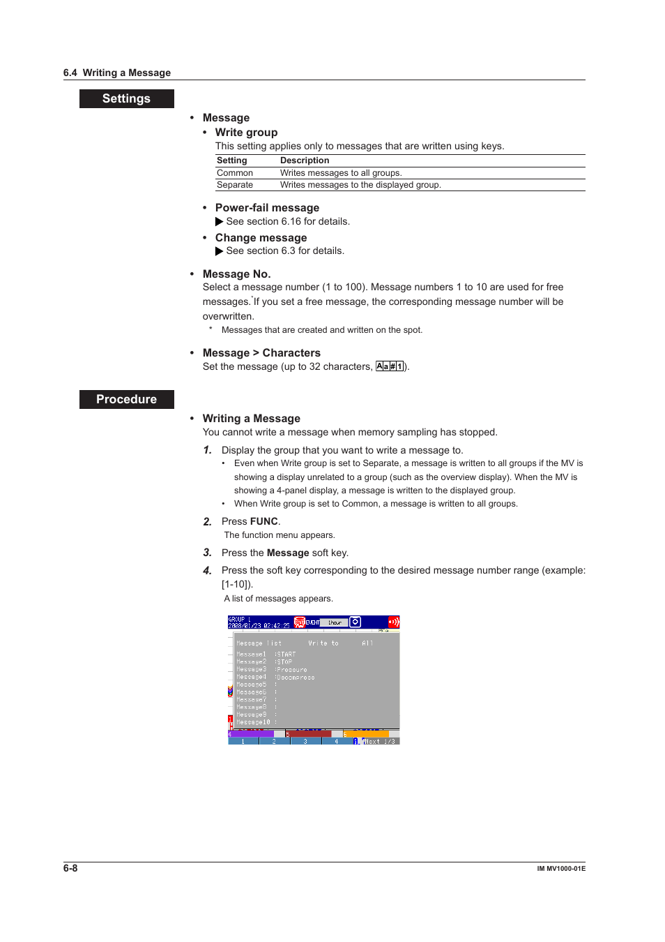 Yokogawa Button Operated MV2000 User Manual | Page 162 / 310