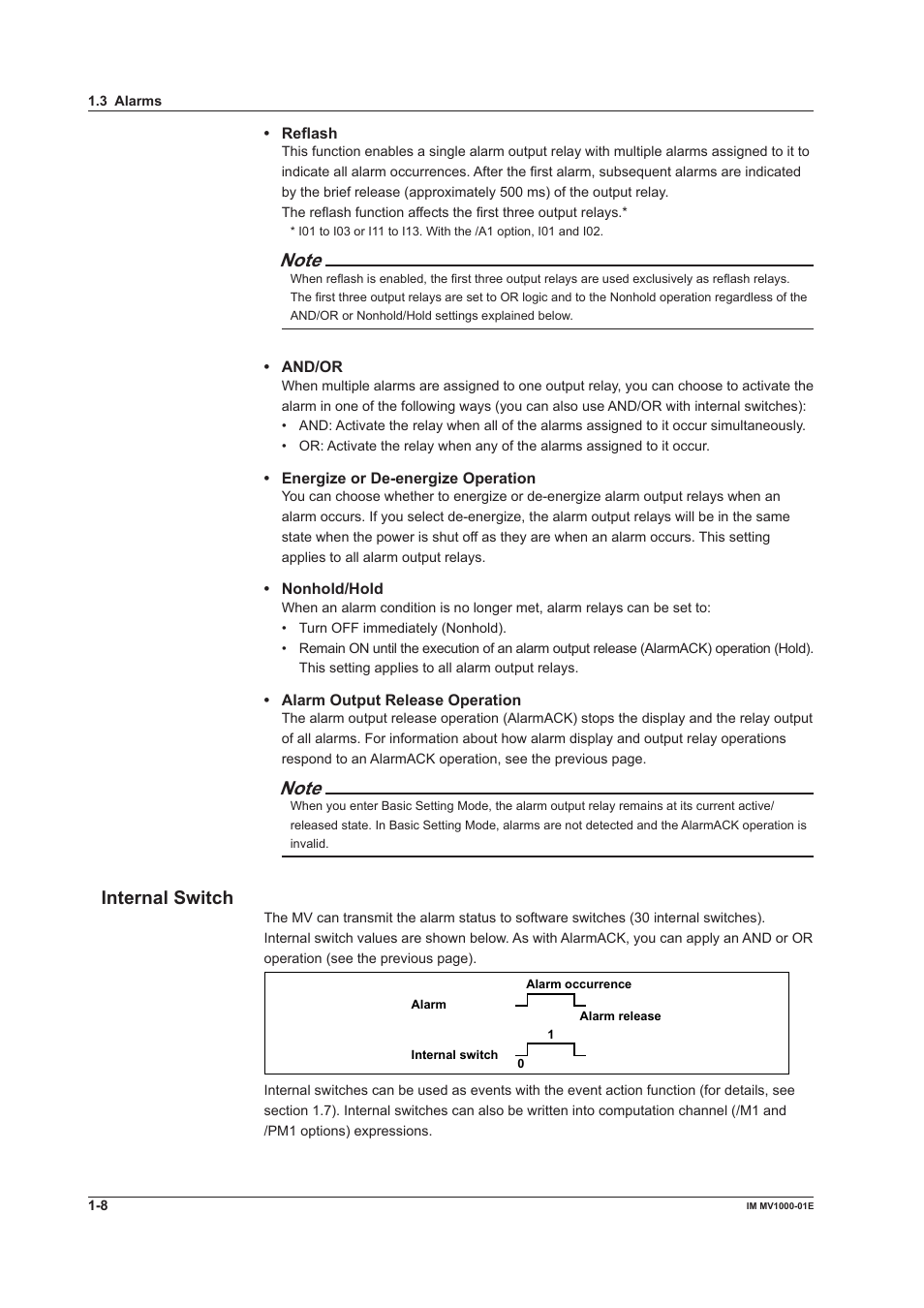 Internal swtch | Yokogawa Button Operated MV2000 User Manual | Page 17 / 310