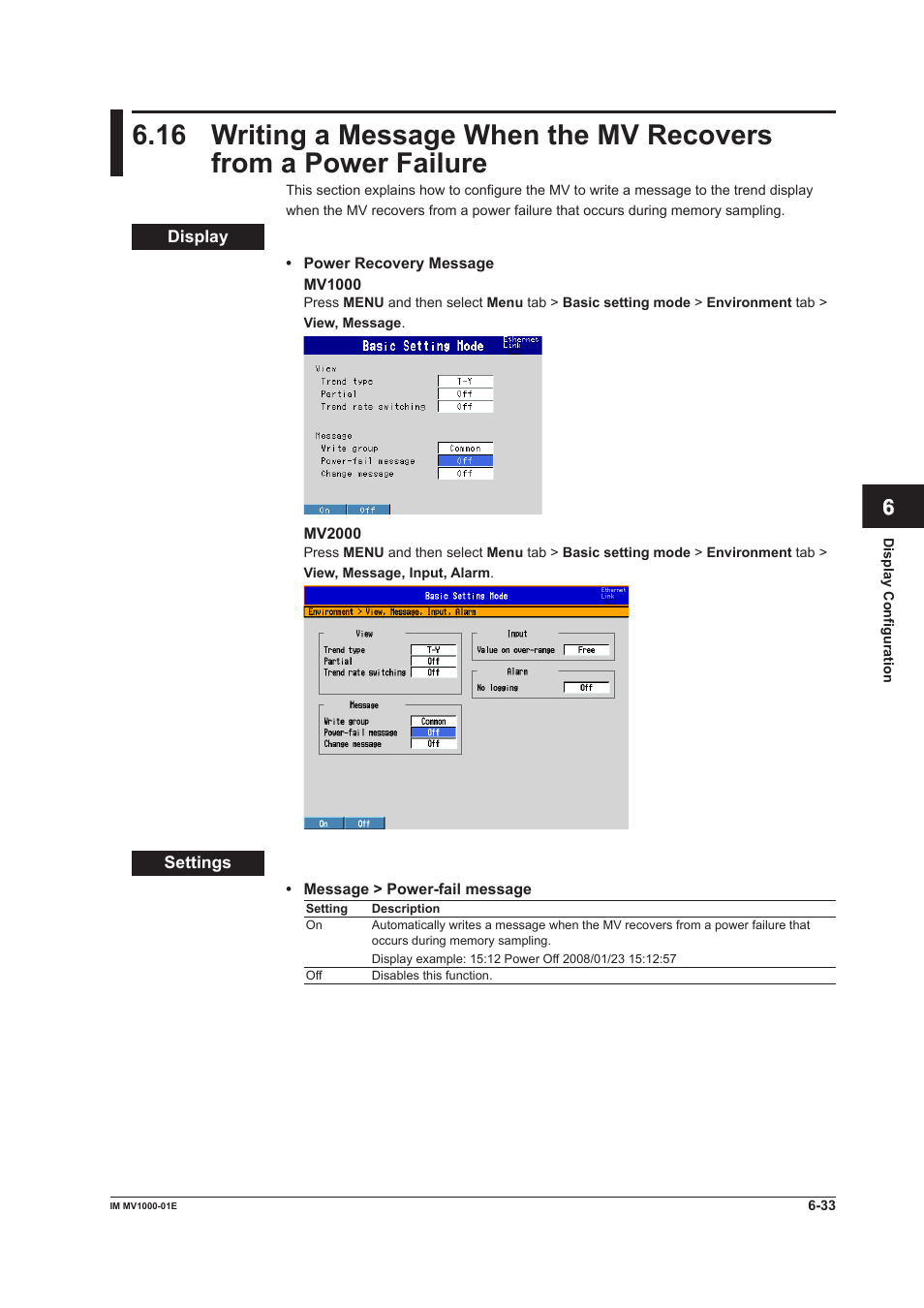 Yokogawa Button Operated MV2000 User Manual | Page 187 / 310