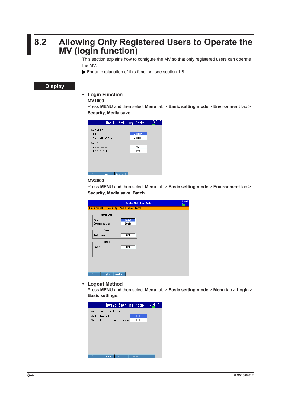 Yokogawa Button Operated MV2000 User Manual | Page 203 / 310