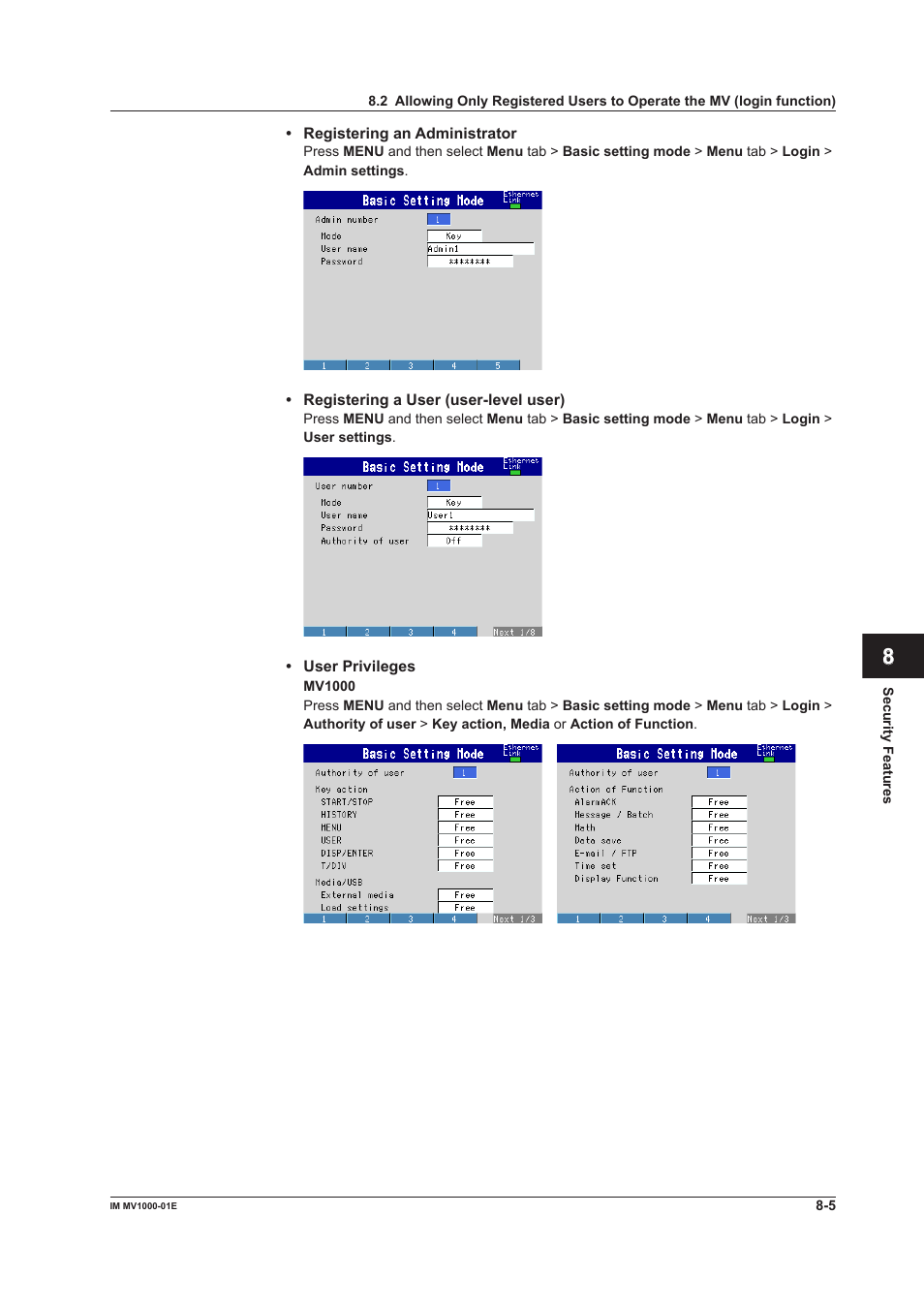 Yokogawa Button Operated MV2000 User Manual | Page 204 / 310