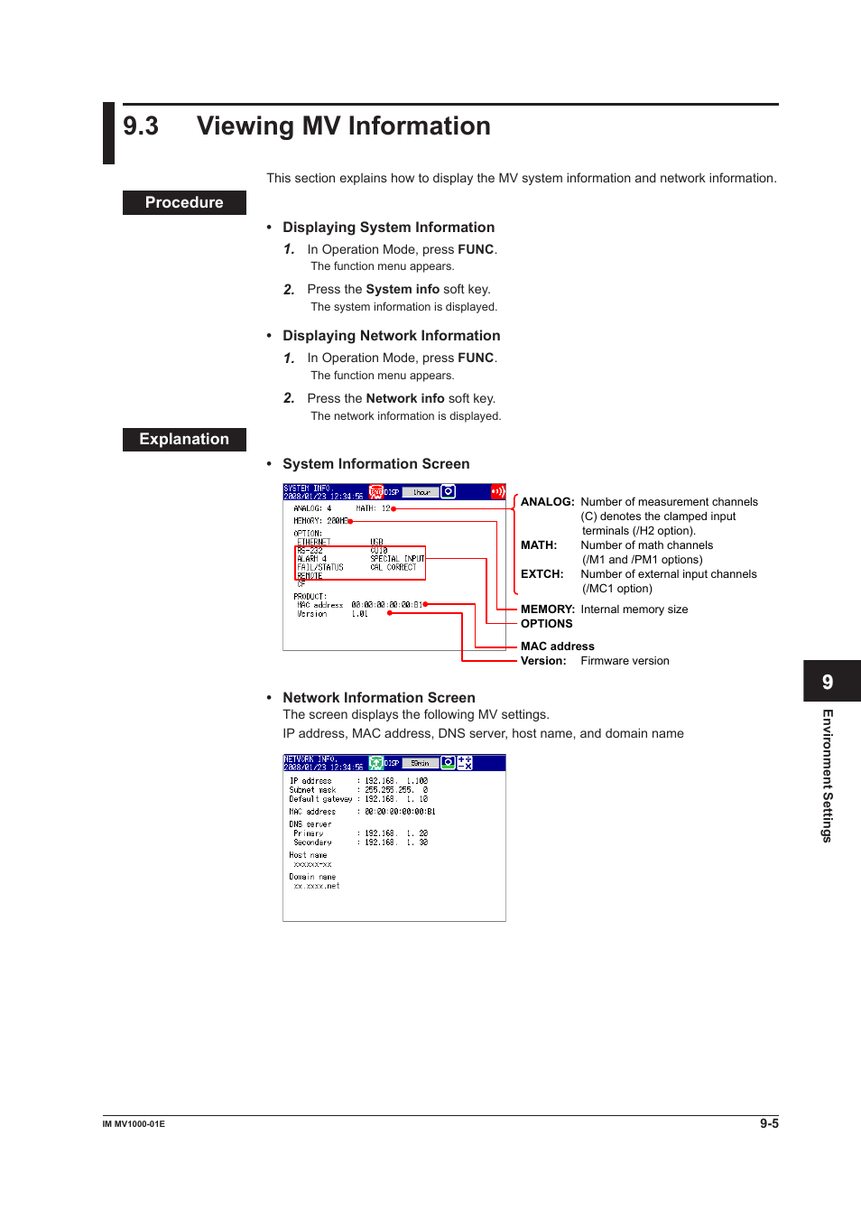 3 viewing mv information, 3 viewing mv information -5, 3 vewng mv informaton | Yokogawa Button Operated MV2000 User Manual | Page 213 / 310