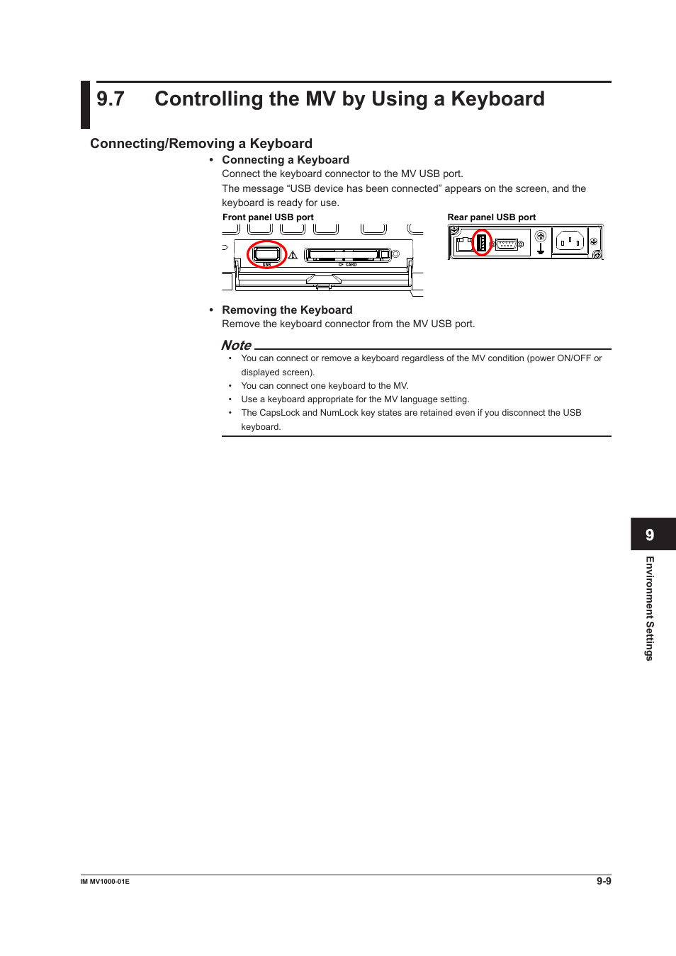 7 controlling the mv by using a keyboard, 7 controlling the mv by using a keyboard -9, 7 controllng the mv by usng a keyboard | Yokogawa Button Operated MV2000 User Manual | Page 217 / 310