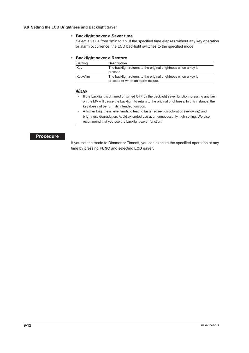 Procedure | Yokogawa Button Operated MV2000 User Manual | Page 220 / 310