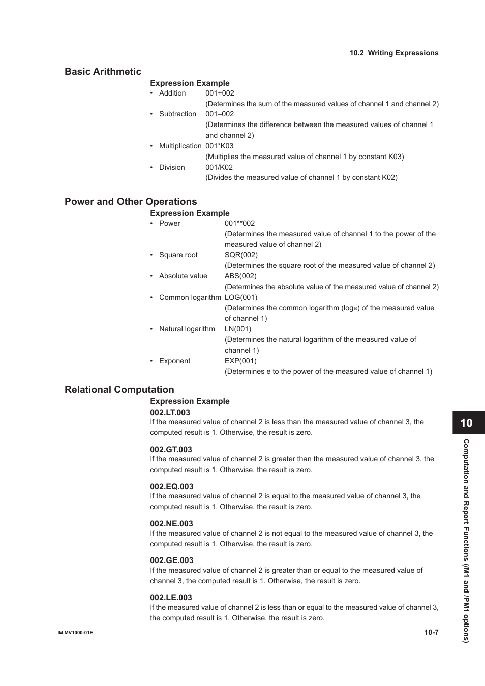 Yokogawa Button Operated MV2000 User Manual | Page 227 / 310