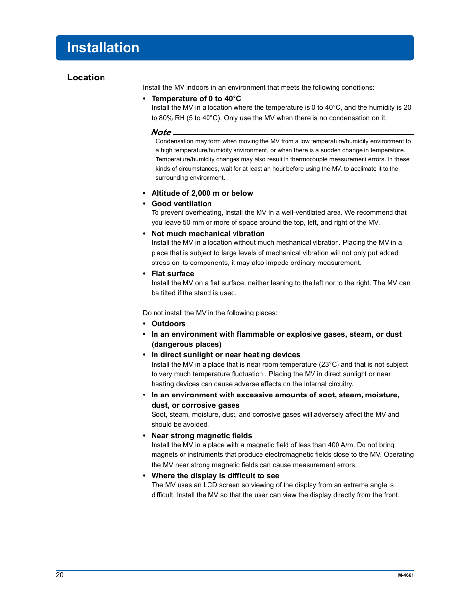 Installation | Yokogawa Button Operated MV2000 User Manual | Page 19 / 55