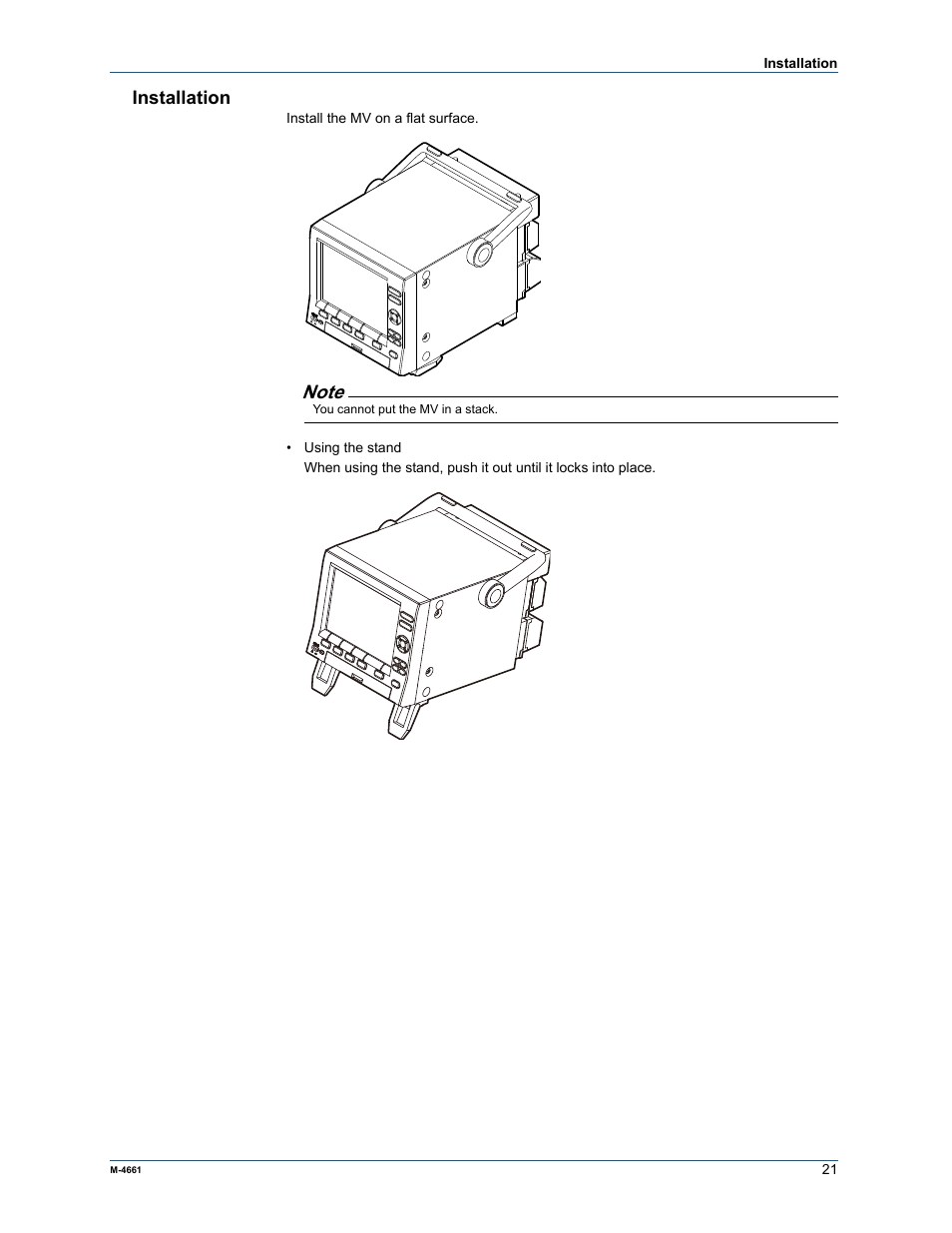 Installation | Yokogawa Button Operated MV2000 User Manual | Page 20 / 55