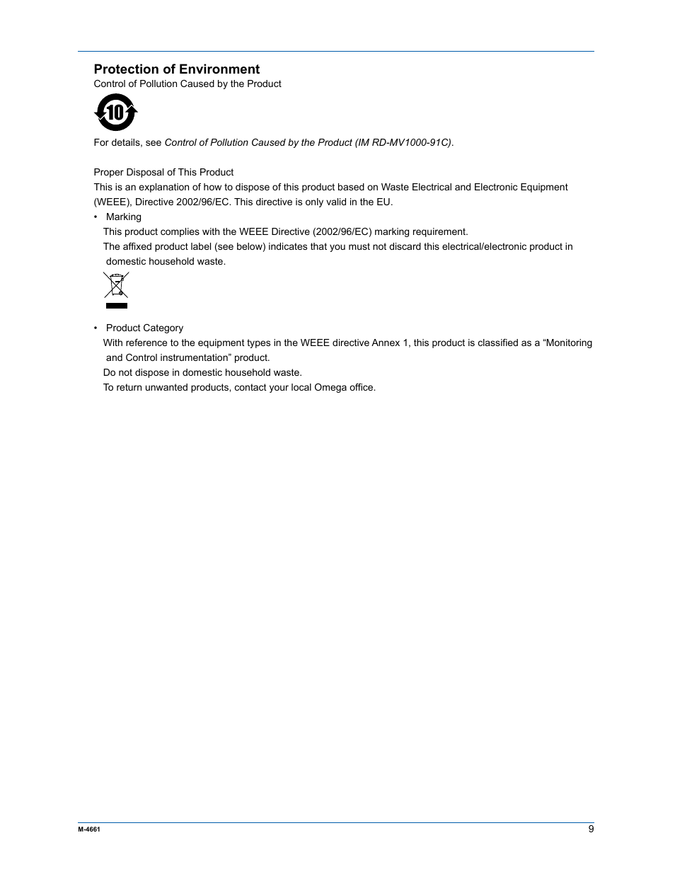 Protection of environment | Yokogawa Button Operated MV2000 User Manual | Page 8 / 55