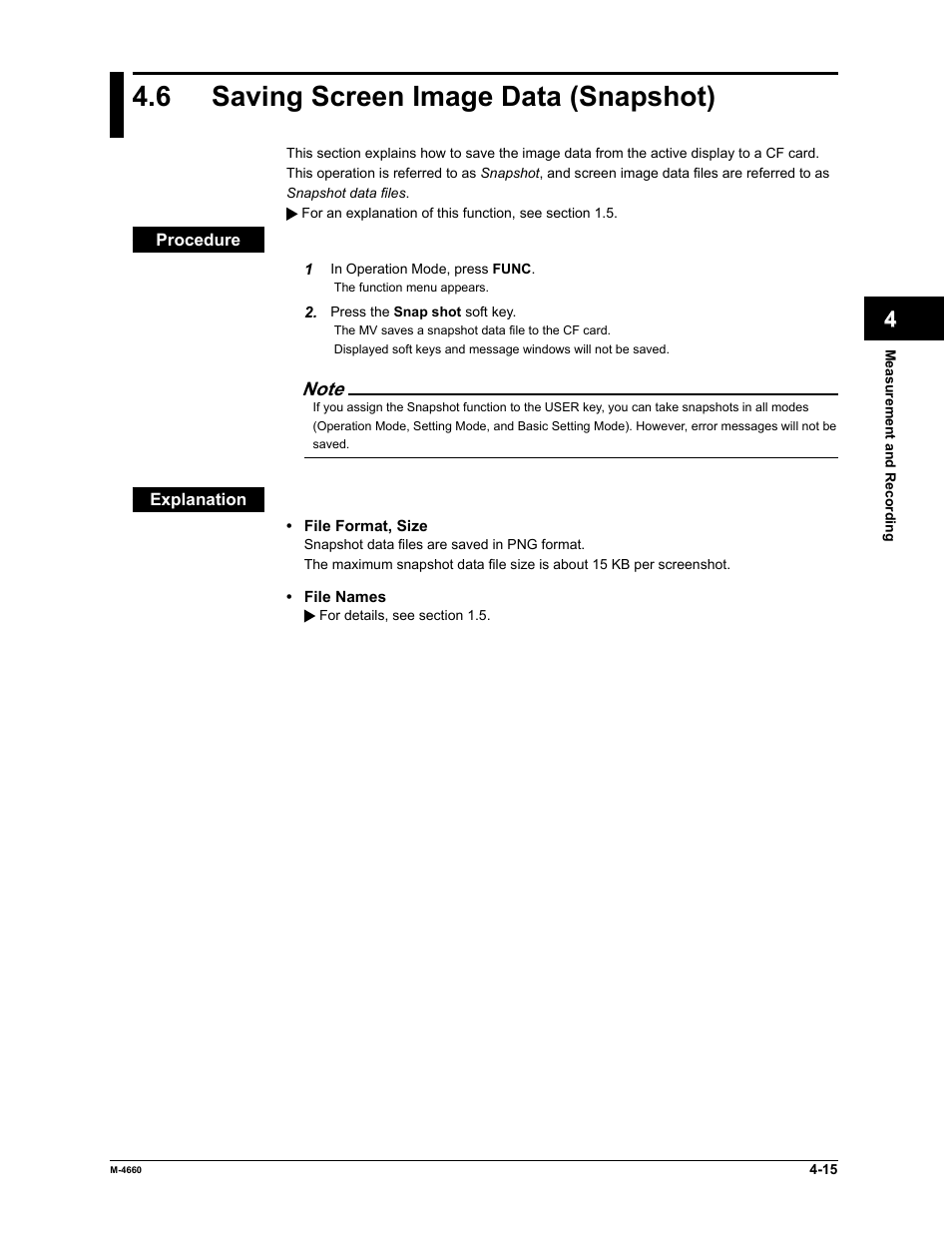 6 saving screen image data (snapshot) | Yokogawa Button Operated MV2000 User Manual | Page 109 / 301