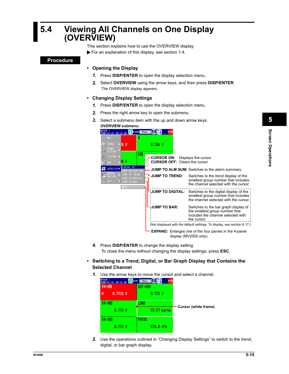 4 viewing all channels on one display (overview) | Yokogawa Button Operated MV2000 User Manual | Page 131 / 301