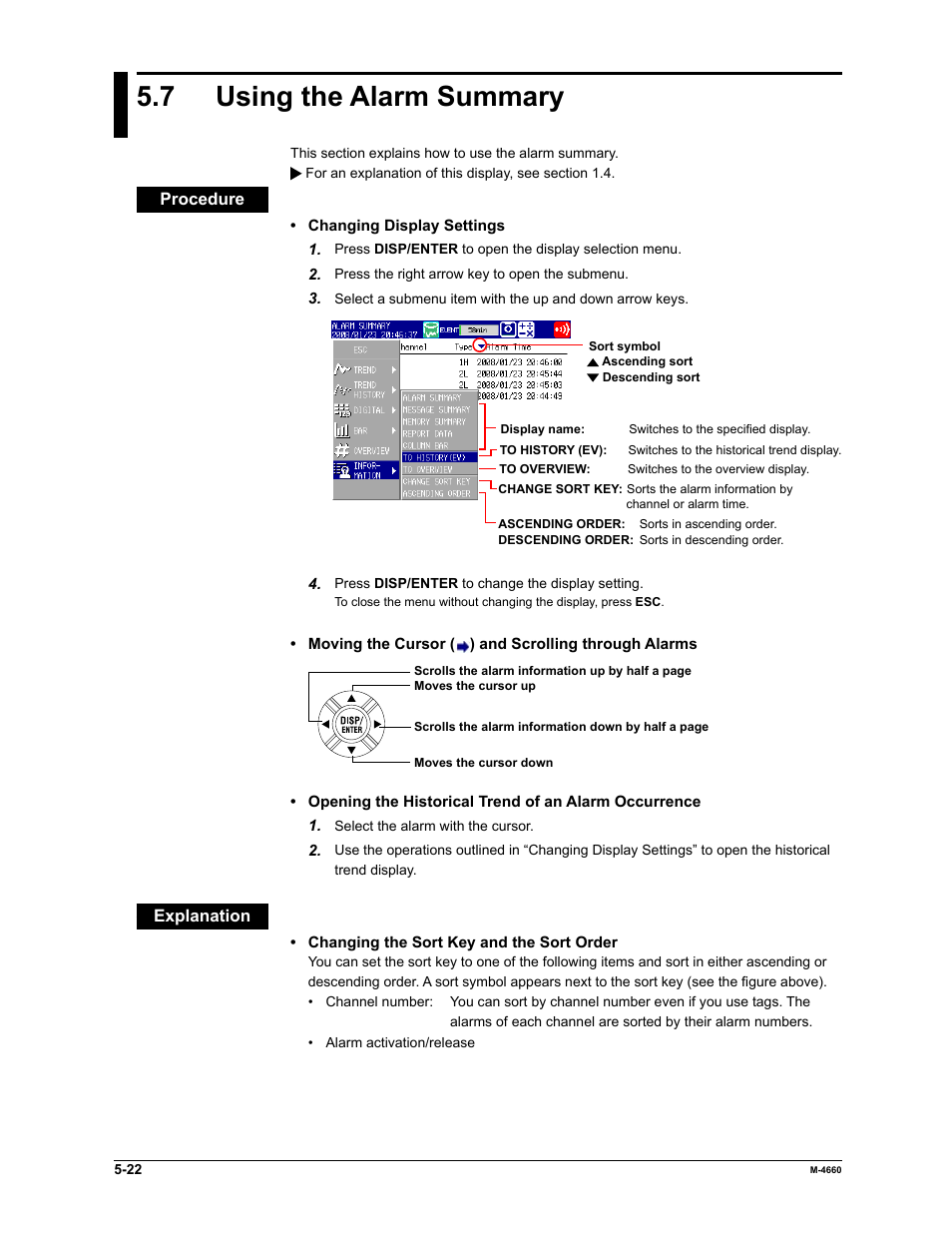 7 using the alarm summary | Yokogawa Button Operated MV2000 User Manual | Page 138 / 301