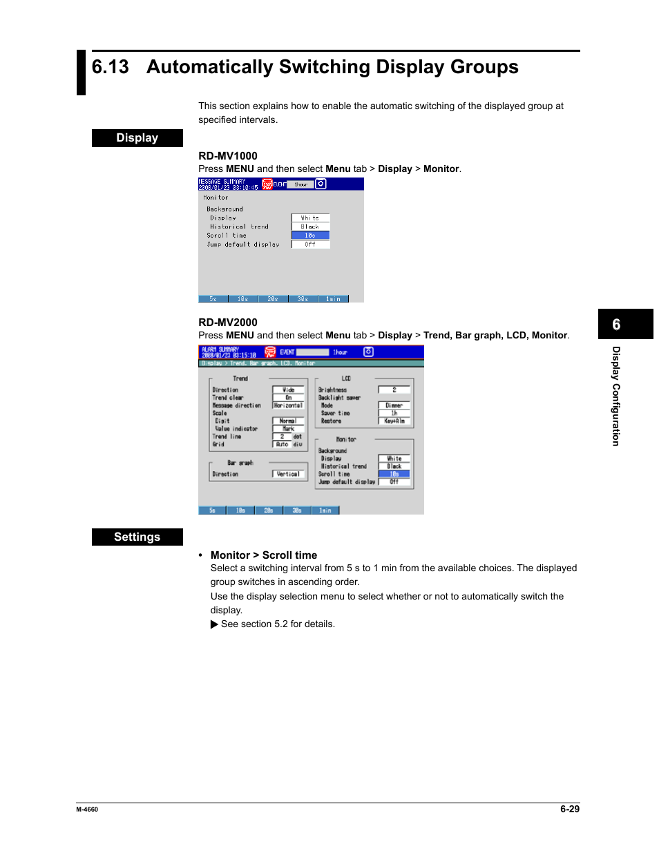 13 automatically switching display groups | Yokogawa Button Operated MV2000 User Manual | Page 177 / 301