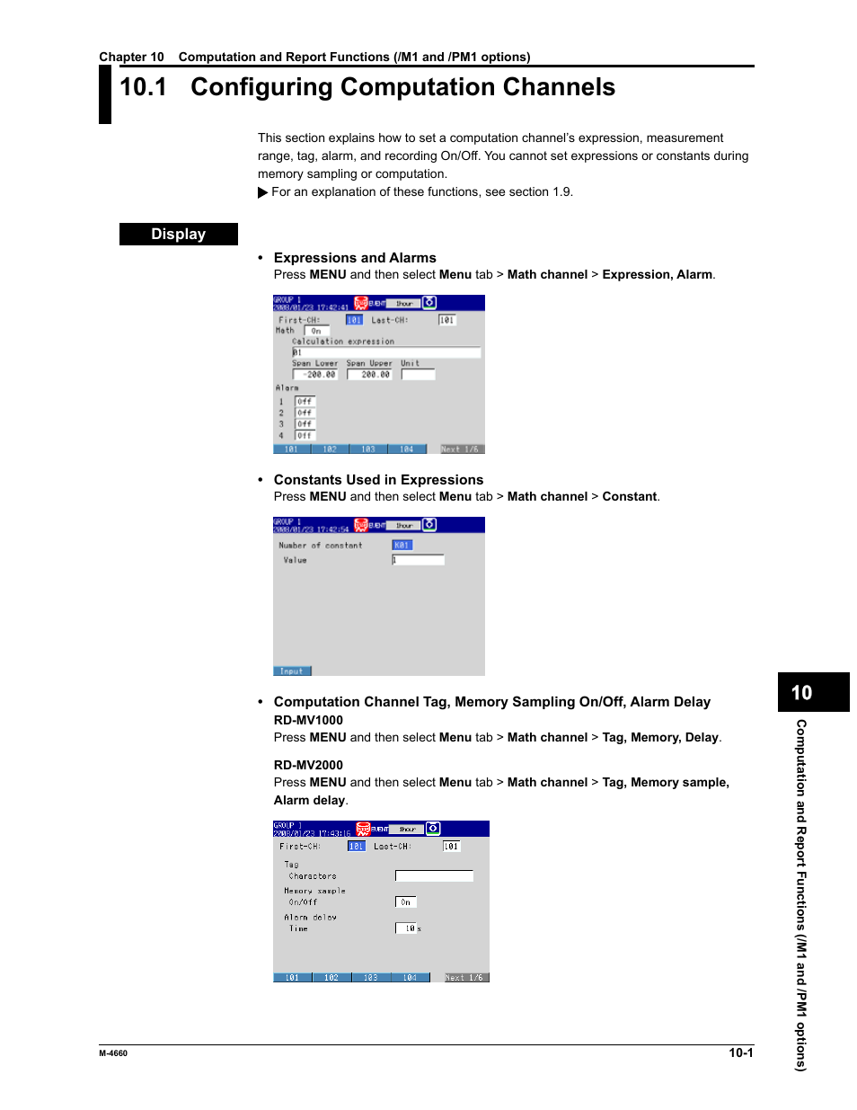 1 configuring computation channels | Yokogawa Button Operated MV2000 User Manual | Page 215 / 301