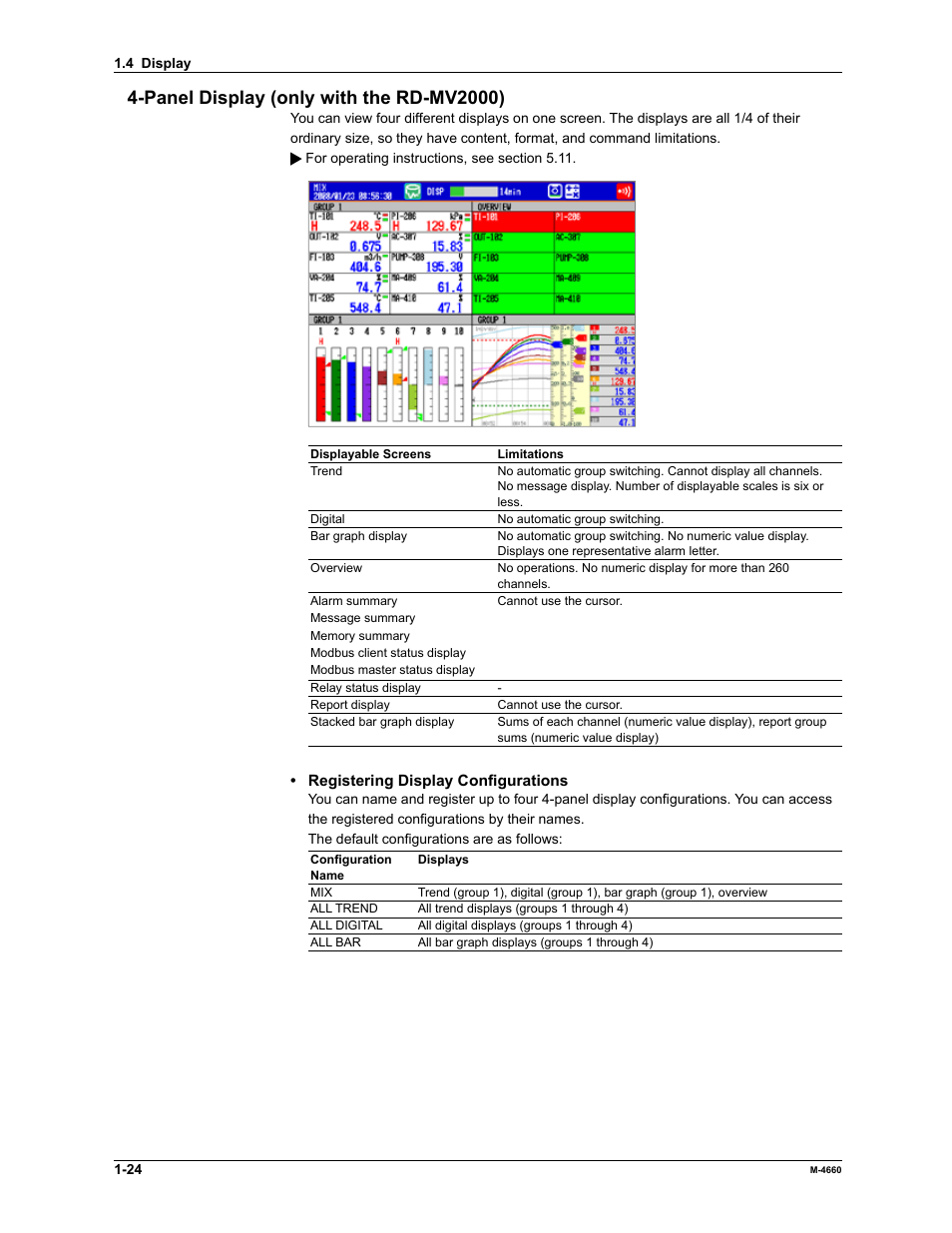 Panel display (only with the rd-mv2000) | Yokogawa Button Operated MV2000 User Manual | Page 31 / 301