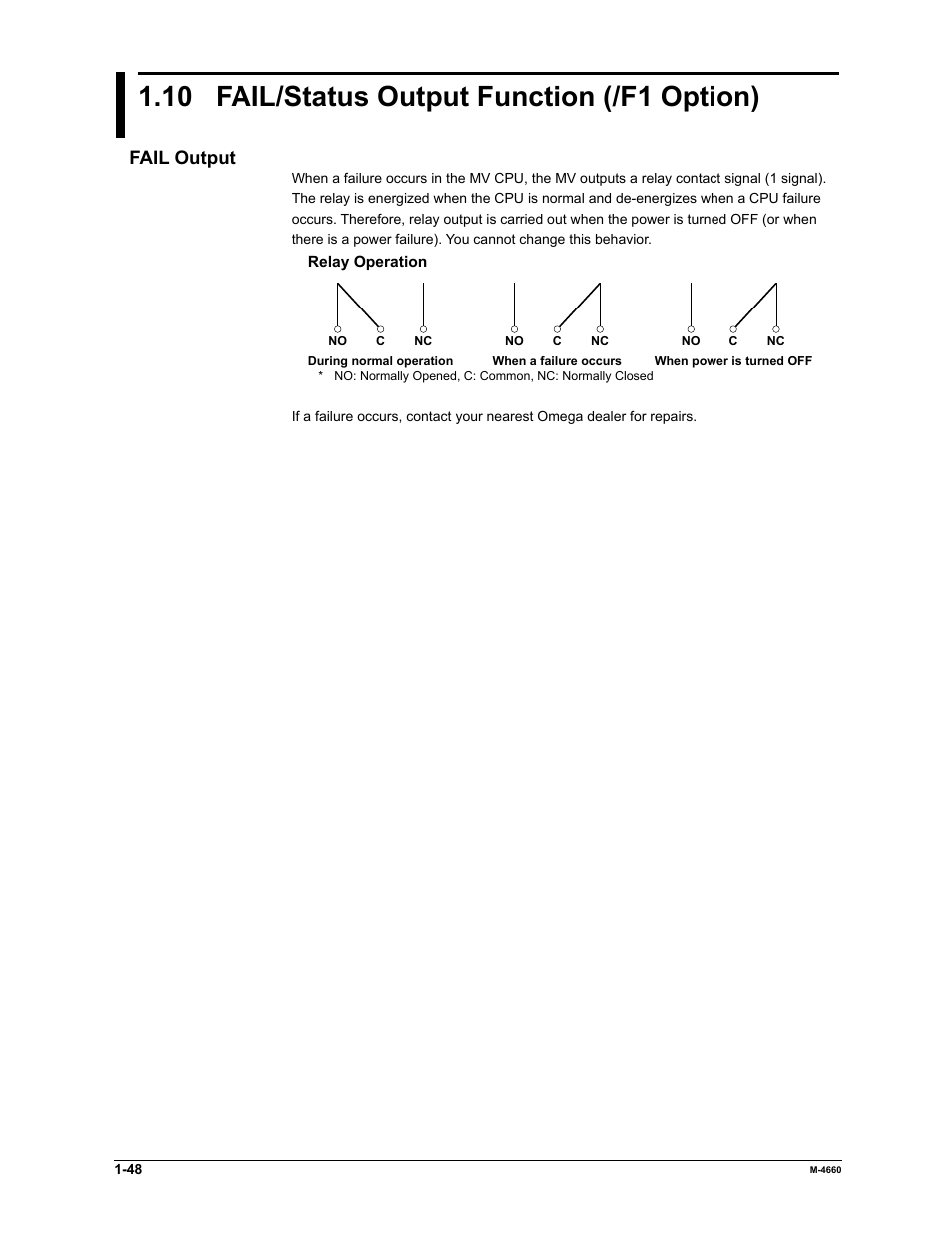 10 fail/status output function (/f1 option), Fail output | Yokogawa Button Operated MV2000 User Manual | Page 55 / 301