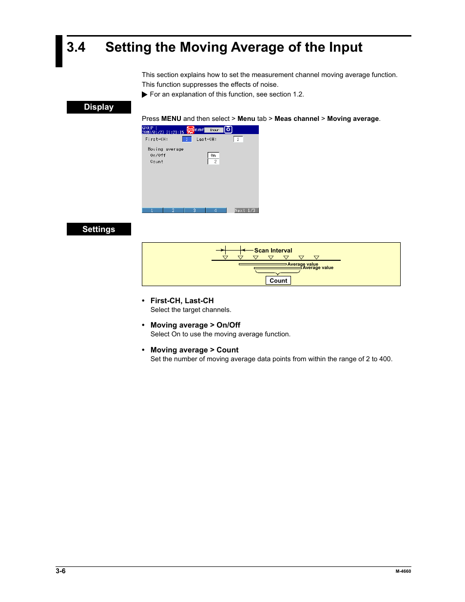 4 setting the moving average of the input | Yokogawa Button Operated MV2000 User Manual | Page 80 / 301