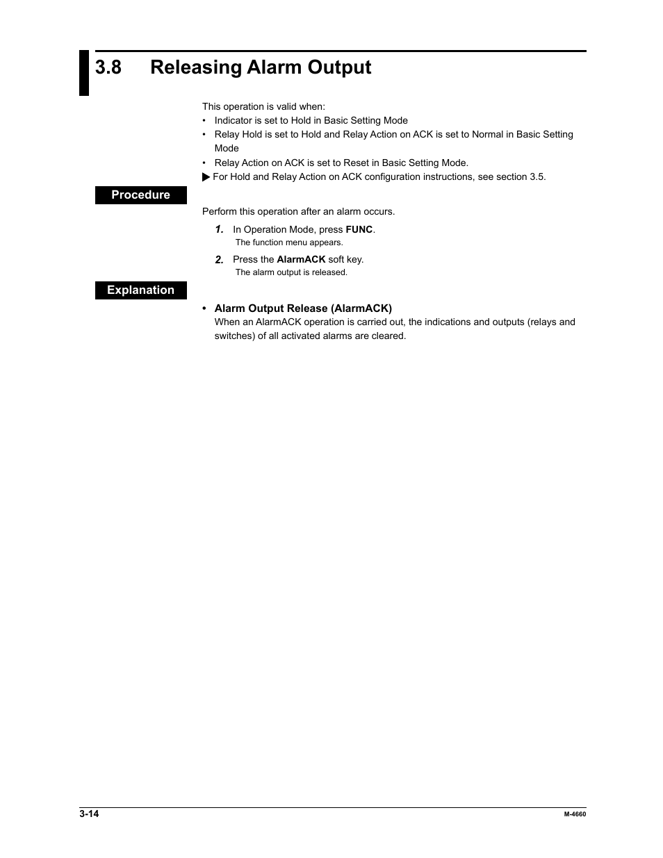 8 releasing alarm output | Yokogawa Button Operated MV2000 User Manual | Page 88 / 301